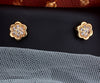 Stylish & Casual Wear Rose Gold Flower Shape Gemstone Stud Earring