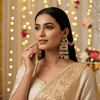 Tessara Gold-Plated Multicolor Meenakari Chandelier Earrings with Kanoti
