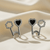 Tessara Silver-Plated Zirconia Heart & Hexagonal Earrings