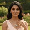 Tessara Sterling Silver Pearl & Zirconia Floral Pendant Set