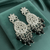 Tessara Silver-Plated Kundan Dangler Earrings with Black Beaded Tassels