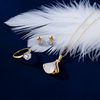 Tessara Gold-Plated Translucent Stone & Zirconia Pendant Set
