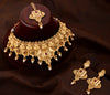 Traditional Golden Wedding Jewellery Necklace with Earring & Maangtika Set