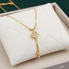 Tessara Gold-Plated Zirconia Floral & Multicolor Dangler Pendant