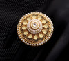 Traditional Rajwadi Gold Plated Pearl Round Circular Finger Ring