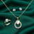 Tessara Gold-Plated Translucent Stone Heart & Zirconia Pendant Set