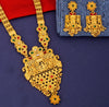 Traditional Gold Plated Bridal Temple Long Necklace Wedding Jewellery Set