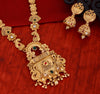 Gold Plated Long Traditional Haram Necklace with Jhumka Earring Wedding Wear Jewellery Set