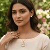 Tessara Rose Gold-Plated Translucent Stone Pendant Set
