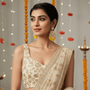 Tessara Gold-Plated Kundan & Pearl Chandbali Earrings with Yellow Beads