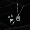 Tessara Sterling Silver Interlocked Zirconia Pendant Set