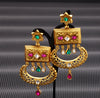 Gold Plated Multi Stone Traditional Dangle Earring
