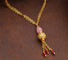 Crystal Bead Sweater Long Chain Pendant Necklace