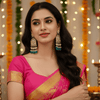 Tessara Gold-Plated Kundan Chandelier Earrings with Rama Green Beads