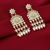 Tessara Gold-Plated Kundan Chandelier Earrings with White Pearls