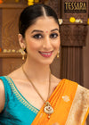 Gold Plated Traditional Brass Ball Chain Pendent Jewellery with Earring Set