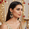 Tessara Gold-Plated Carved Stone & Pearl Drop Earrings in Black