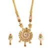 Traditional Gold Plated Flower Design Long Haram Necklace Jewellery Set