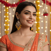 Tessara Silver-Plated Kundan Teardrop Earrings with Yellow Beaded Fringe