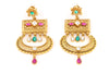 Gold Plated Multi Stone Traditional Dangle Earring