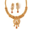 Traditional Gold Plated Floral Mayuri Design Wedding Jewellery Necklace Set