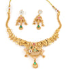 Traditional Leaf Floral Design Jewellery Necklace with Earrings Set