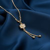 Tessara Gold-Plated Zirconia Floral & Multicolor Dangler Pendant