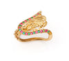 Traditional Gold Plated Leaf Design Adjustable Vanki Ring