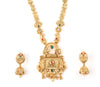 Gold Plated Long Traditional Haram Necklace with Jhumka Earring Wedding Wear Jewellery Set