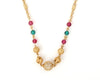 Multicolour Beads Mala Neck Chain & White Crystal Pearl Matar Mala