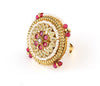 Traditional Rajwadi Gold Plated Moti Stone Adjustable Finger Ring