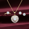 Tessara Gold-Plated Zirconia Heart & Solitaire Pendant Set
