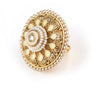 Traditional Rajwadi Gold Plated Pearl Round Circular Finger Ring