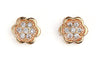 Stylish & Casual Wear Rose Gold Flower Shape Gemstone Stud Earring