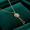Tessara Gold-Plated Zirconia Floral & Multicolor Dangler Pendant