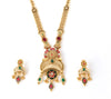 Traditional Awesome Designer Brass Gold Long Antique Necklace with Earring Set