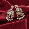 Tessara Gold-Plated Kundan & Pearl Teardrop Earrings in White