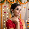 Tessara Silver-Plated Kundan Teardrop Earrings with Mehendi Green Beaded Tassels