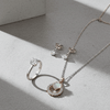 Tessara Silver-Plated AD-Studded Solitaire Pendant Set with Ring