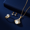 Tessara Gold-Plated Translucent Stone & Zirconia Pendant Set