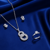 Tessara Sterling Silver Interlocked Zirconia Pendant Set