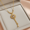 Tessara Gold-Plated Pink Stone & Zirconia Dangler Pendant