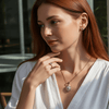 Tessara Gold-Plated Zirconia Floral & Solitaire Pendant Set