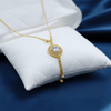 Tessara Gold-Plated Zirconia Floral & Multicolor Dangler Pendant