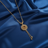 Tessara Gold-Plated Brown & White AD-Studded Tassel Pendant