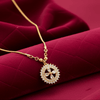 Tessara Gold-Plated Zirconia Floral & Multicolor Pendant