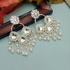 Tessara Silver Kundan & Pearl Chandelier Earrings in White