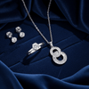 Tessara Sterling Silver Interlocked Zirconia Pendant Set