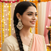 Tessara Silver-Plated Contemporary Pearl Drop Earrings in White