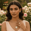 Tessara Gold-Plated Zirconia Heart & Solitaire Pendant Set